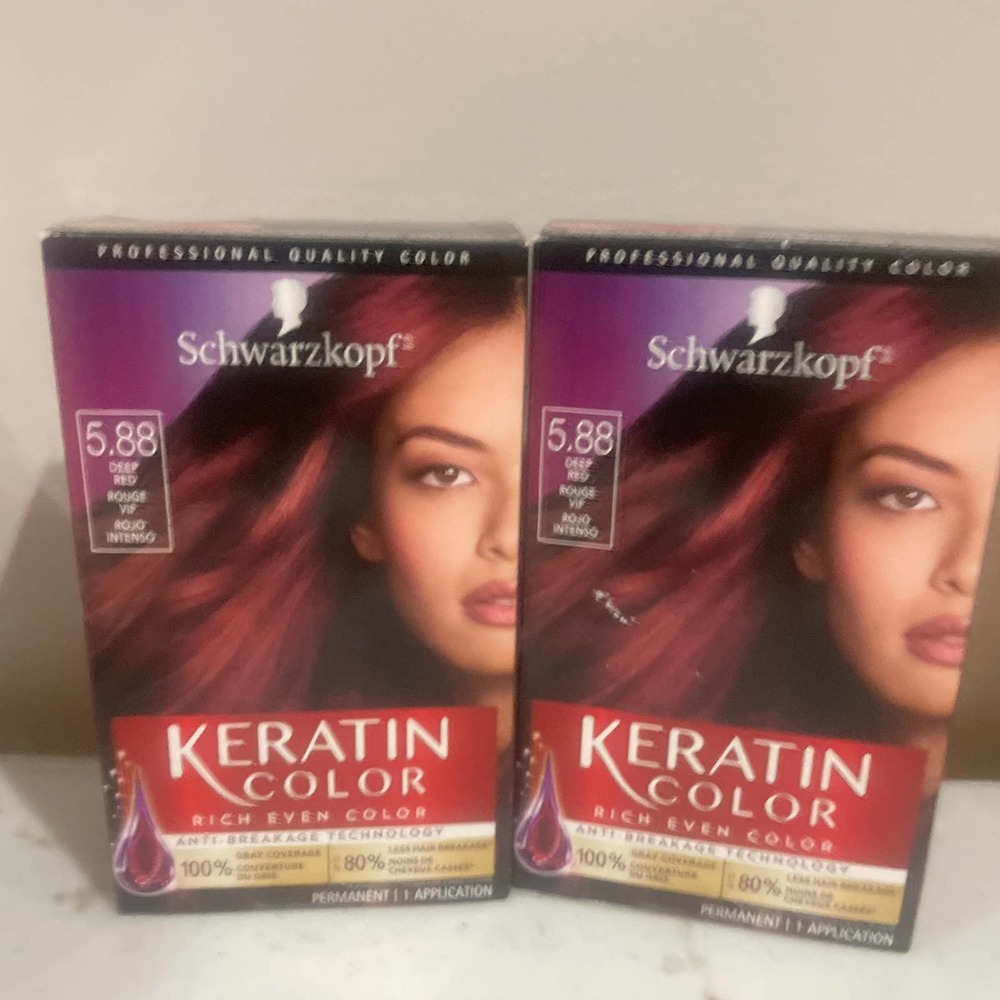 NWT Schwarzkopf Keratin Color Deep Red Hair Dye lot of 2.